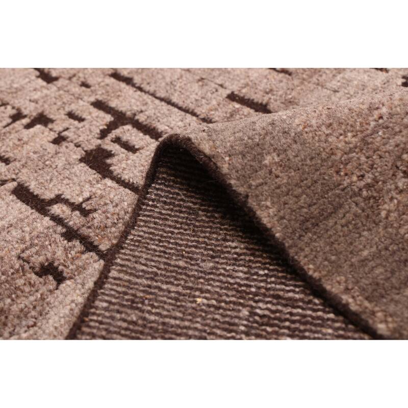 ECARPETGALLERY Hand-knotted Tangier Brown Wool Rug - 8'1 x 10'1