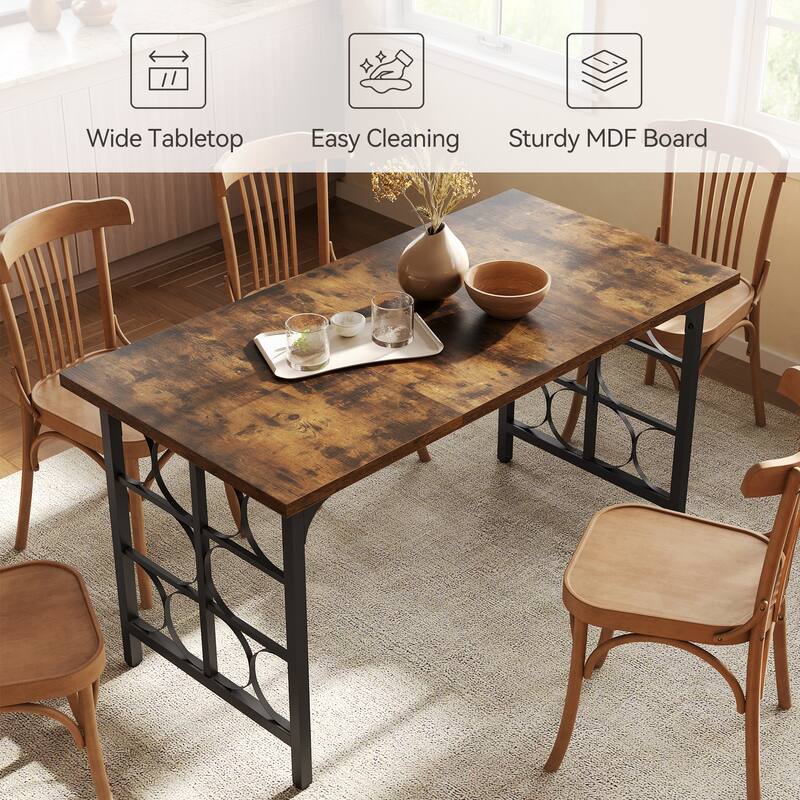 55" Large Rectangle Kitchen Dining Table for 4