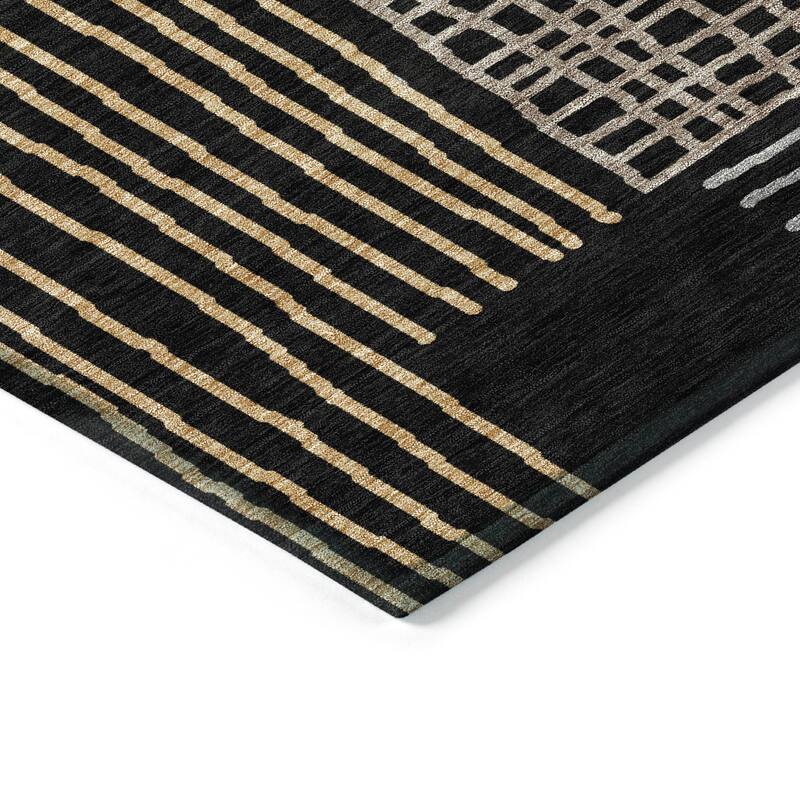 Machine Washable Indoor/ Outdoor Casual Contemporary Chantille Rug