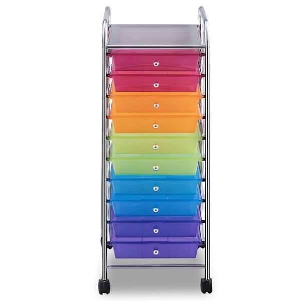 Shop Costway 10 Drawer Rolling Storage Cart Scrapbook Paper Office