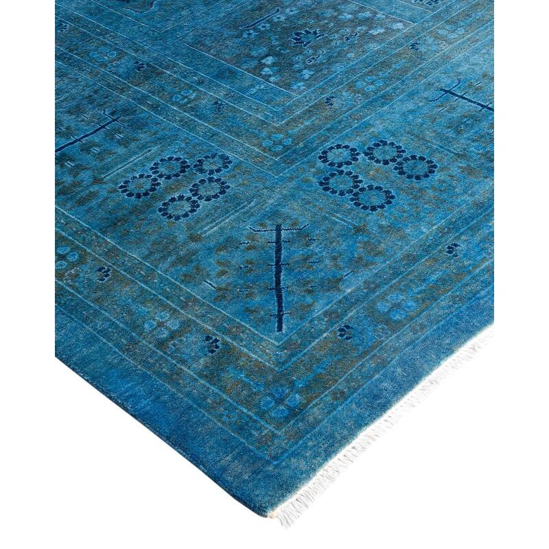 Fine Vibrance One-of-a-Kind Hand-Knotted Area Rug - Blue, 8' 2" x 10' 5" - 8' 2" x 10' 5"