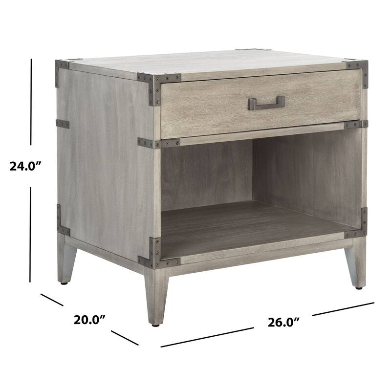SAFAVIEH Couture Guitta 1-Drawer 1-Shelf Wood Nightstand