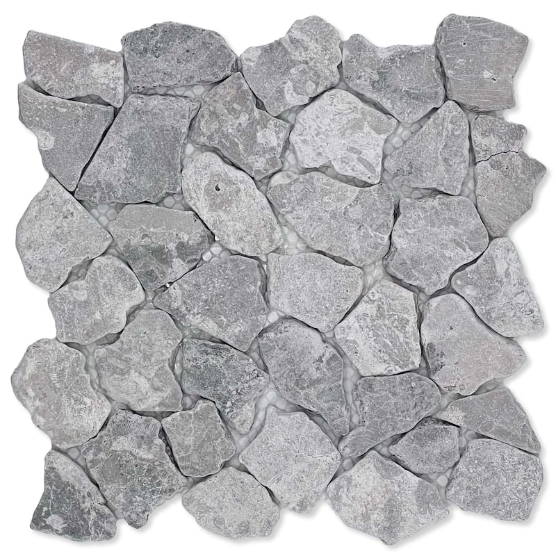 Cruz Bay Studio XR3 Fit Mosaic - 11" x 11" Pebble and Rock Floor and - Ash Grey