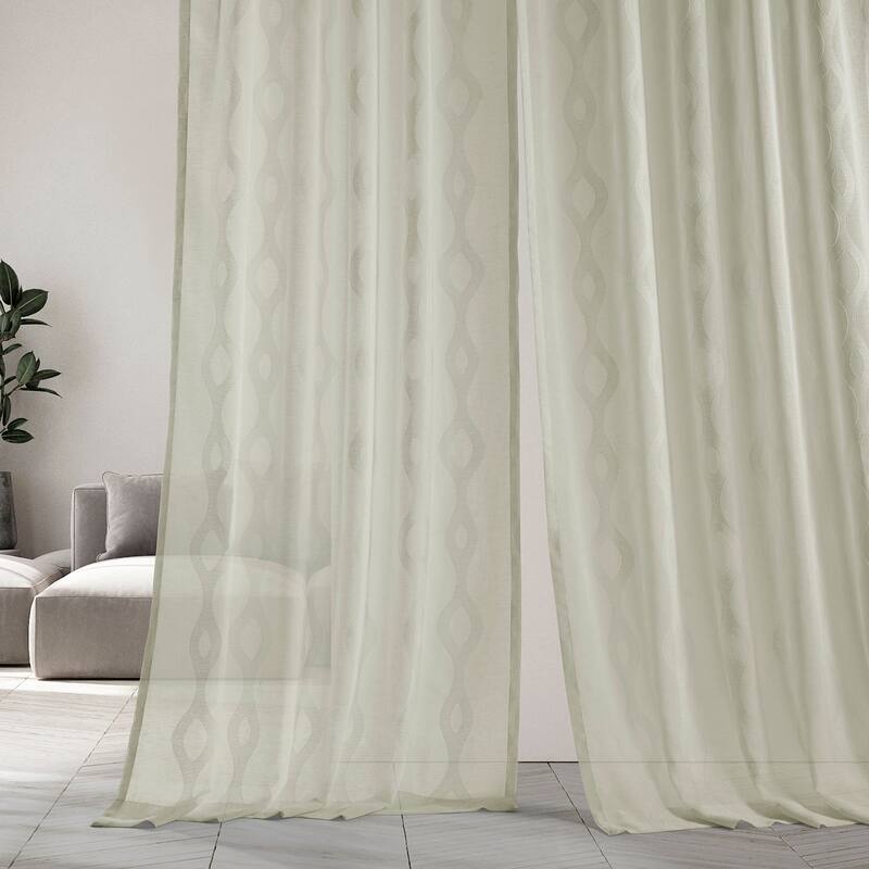 Exclusive Fabrics Vega Patterned Linen Sheer Curtain (1 Panel)