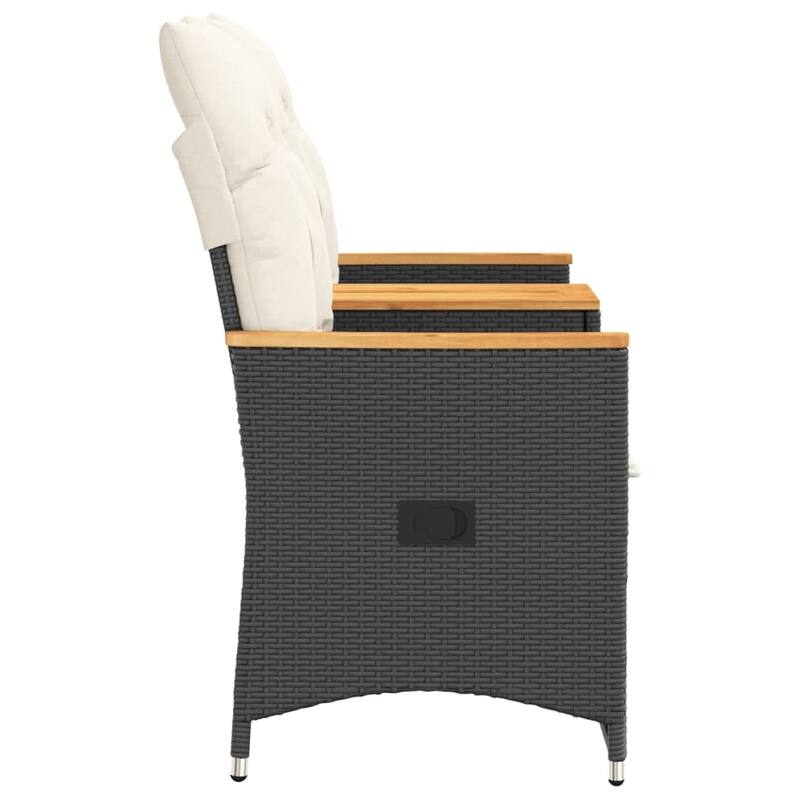 vidaXL Reclining Patio Sofa 2-Seater with Table Loveseat Furniture Poly Rattan - 23.2 x 51.2 x 36.2 in