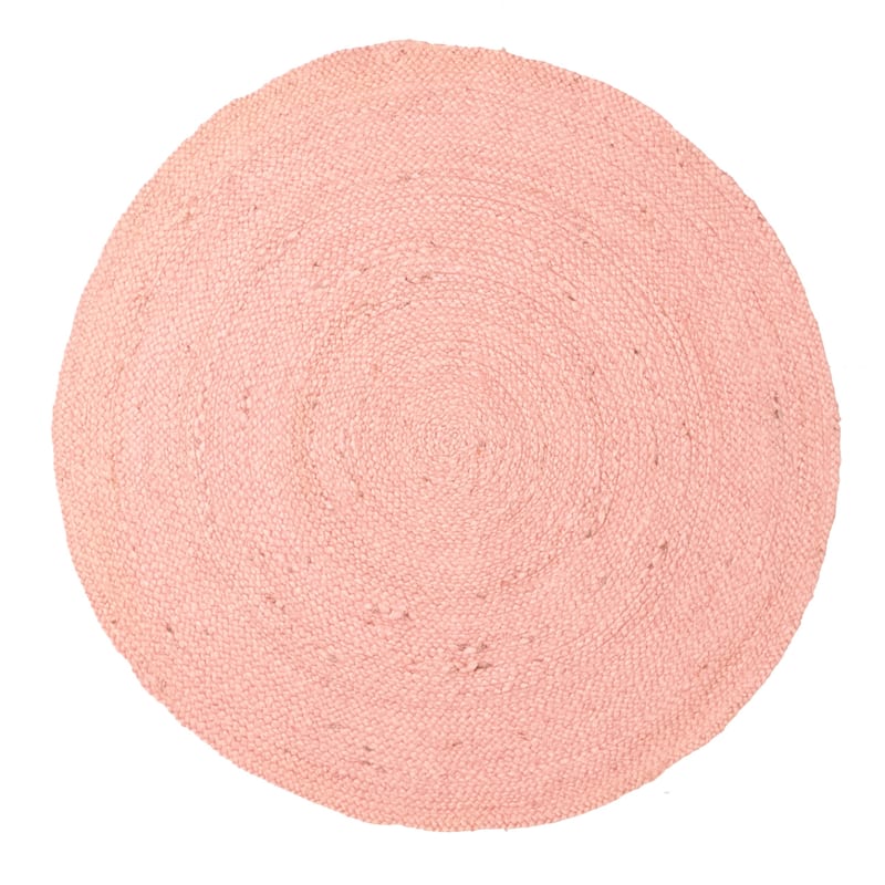 ECARPETGALLERY Braided Weave Palas Denizli Salmon Jute Rug - 3'3 x 3'3