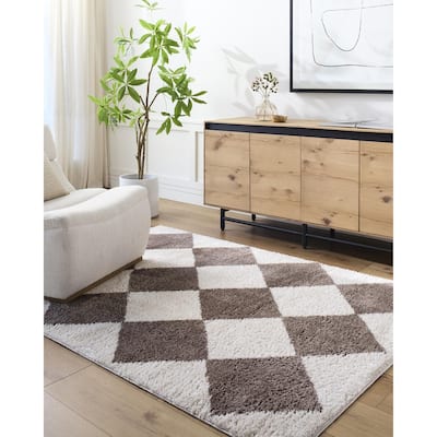 Livabliss Fossay Shag Modern & Contemporary Diamond Washable Area Rug