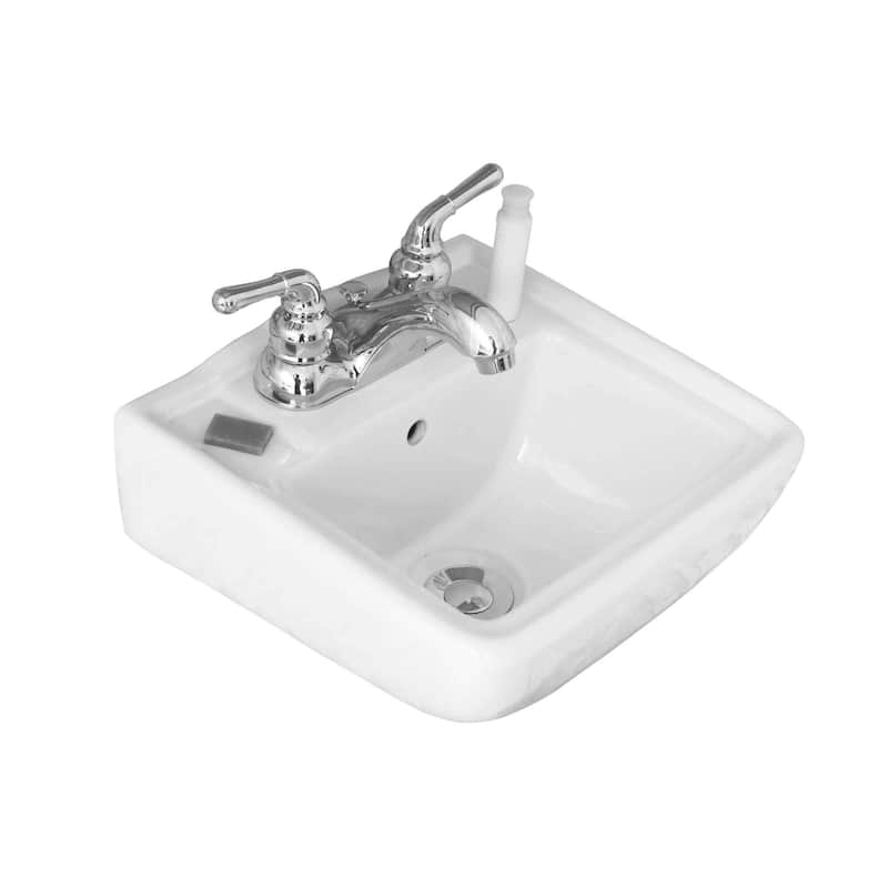 Fine Fixtures Ceramic 12.25-inch Small White Wallmount Sink