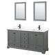 Option Dark Gray, Black Trim, White Quartz Top