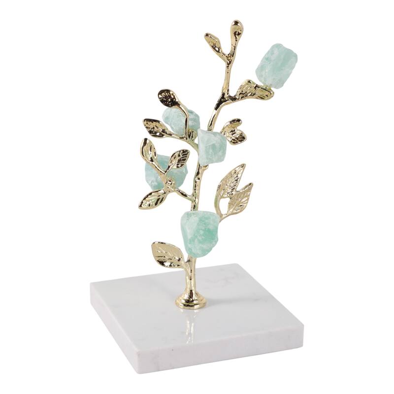 Metal Tree Sculpture on Marble Base Charming Living Room, Office, Home Decor