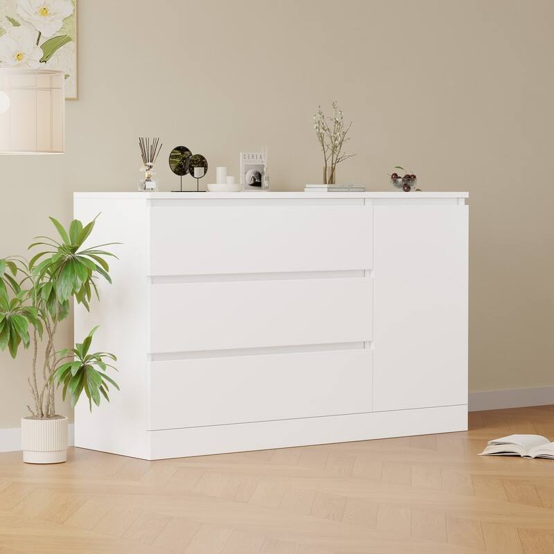 Wooden side cabinet with hidden drawers