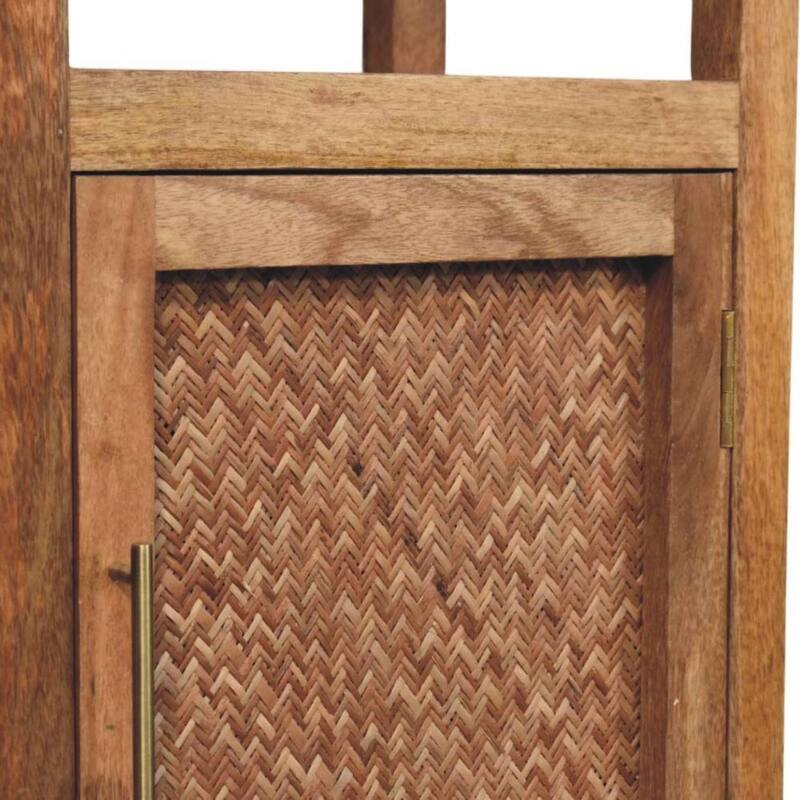 Artisan Furniture Solid Wood Open Shelf Unit with Cabinet, Brown