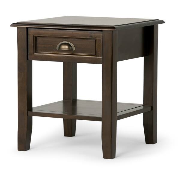 Shop Wyndenhall Portland Solid Wood 18 Inch Wide Square Traditional End Side Table 18 Inch Wide 18 Inch Wide Overstock 10138192 Distressed Grey