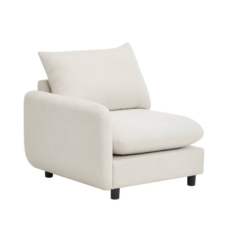 Christopher Knight Home - Evelyn Modern 2-Seater Modular Upholstery Sectional Loveseat Sofa with Ottoman