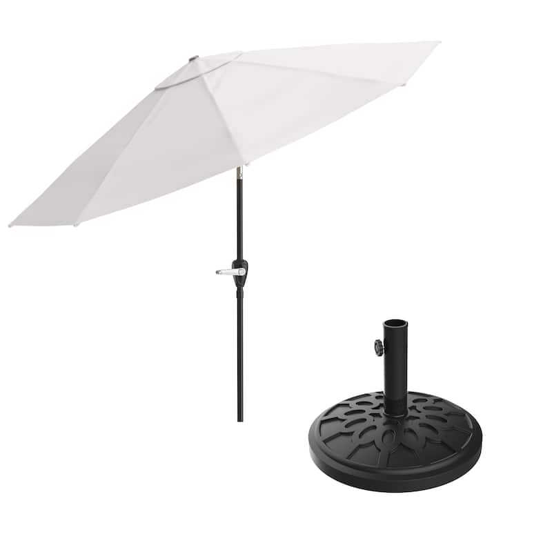 Pure Garden 10-Foot Outdoor Tilting Patio Umbrella with Base