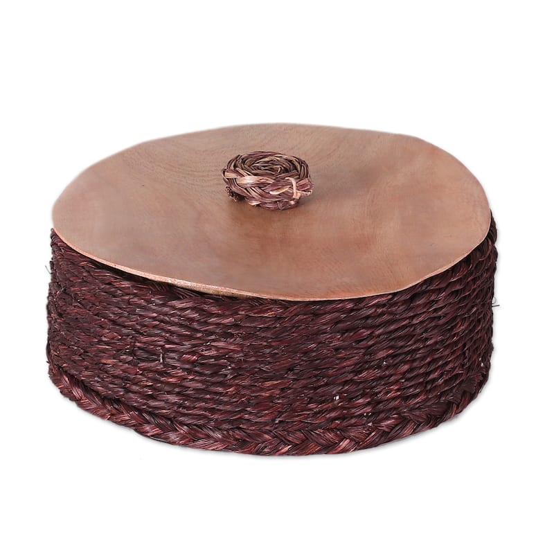 Novica Handmade Palatial Nature Natural Fiber Basket