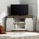 preview thumbnail 24 of 31, Middlebrook 52-inch Sliding Barn Door Corner TV Stand White / Rustic Oak Top