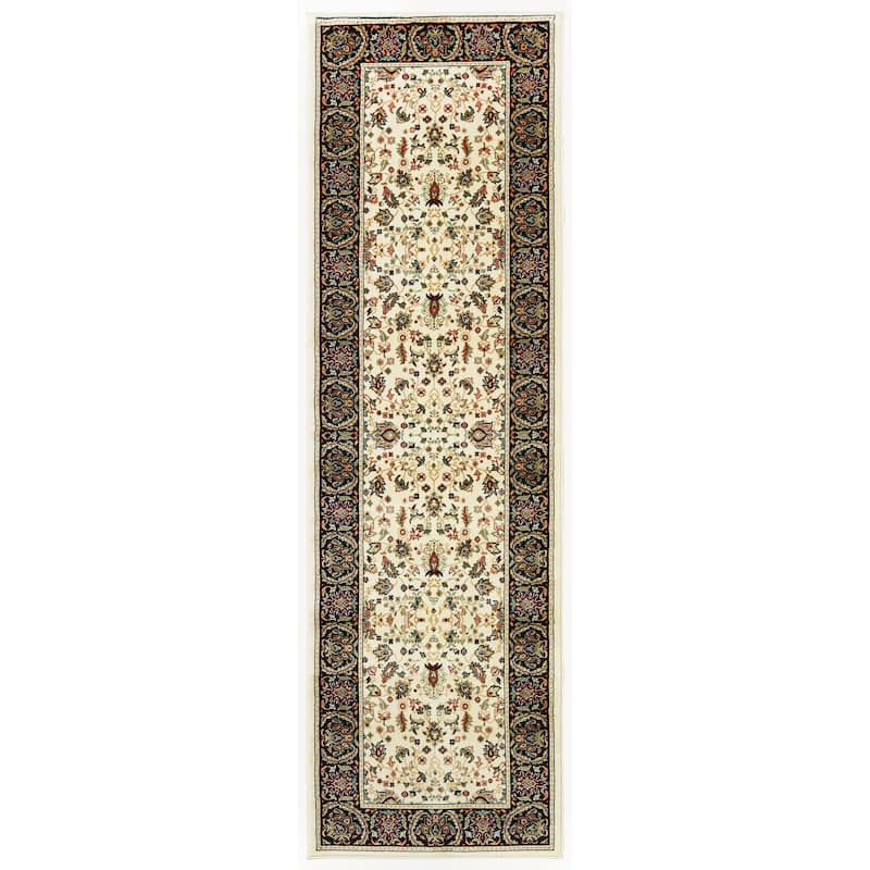 Style Haven Phillip Floral Traditions Area Rug - 2' 3" x 7' 6" - Cream/Black - Runner