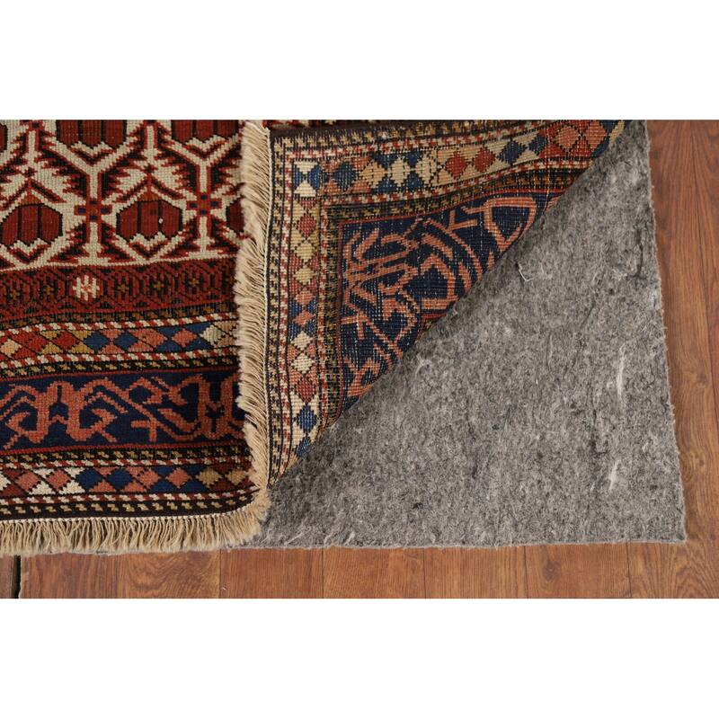 Pre-1900 Antique Vegetable Dye Shirvan Persian Wool Carpet - 4'10" x 8'7"