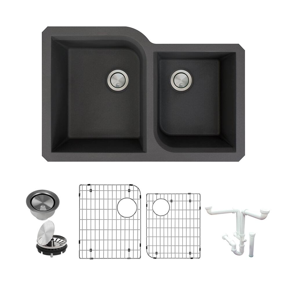 Transolid K-RUDO3120 Radius 31-3/4" Undermount Double Basin Granite
