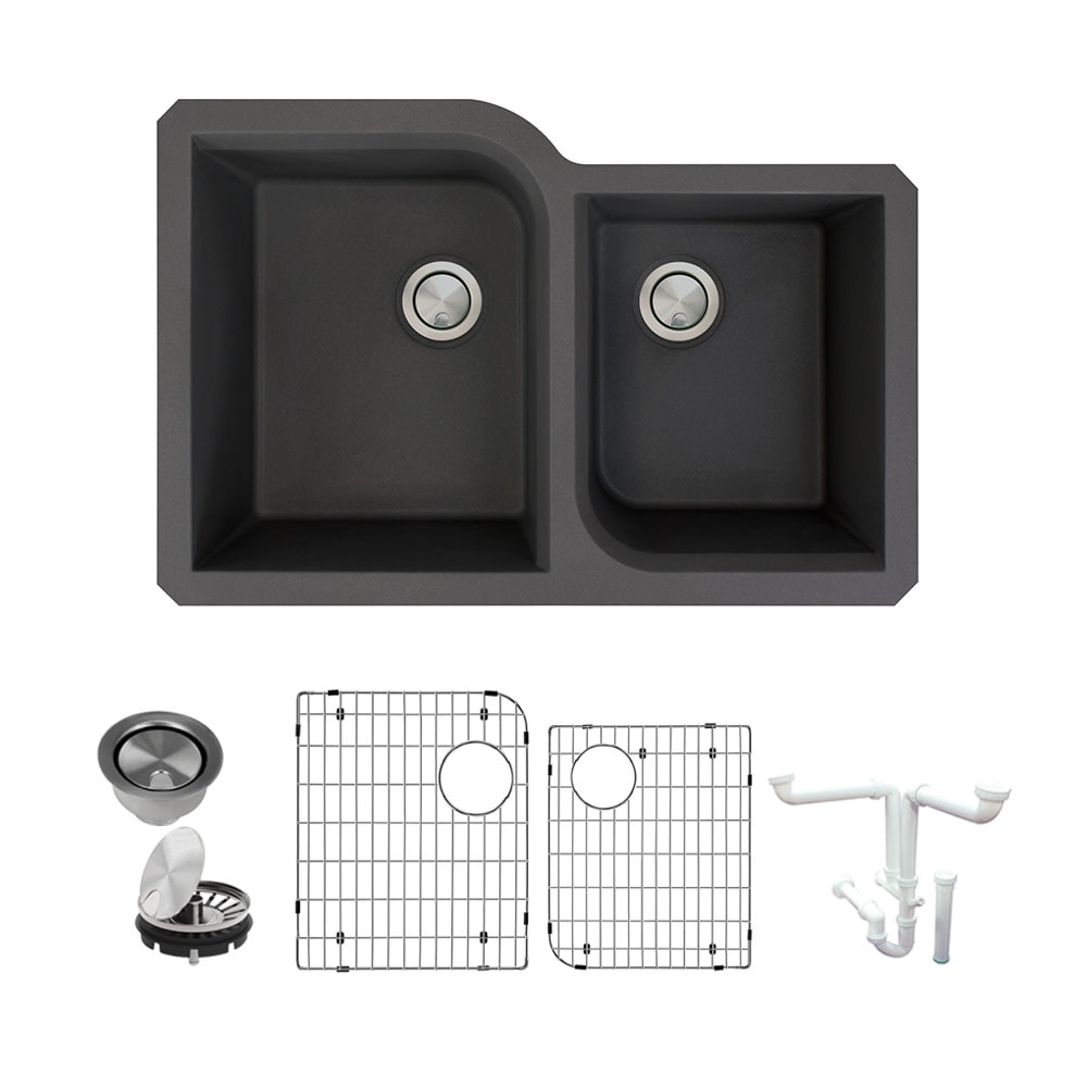 Transolid K-RUDO3120 Radius 31-3/4" Undermount Double Basin Granite