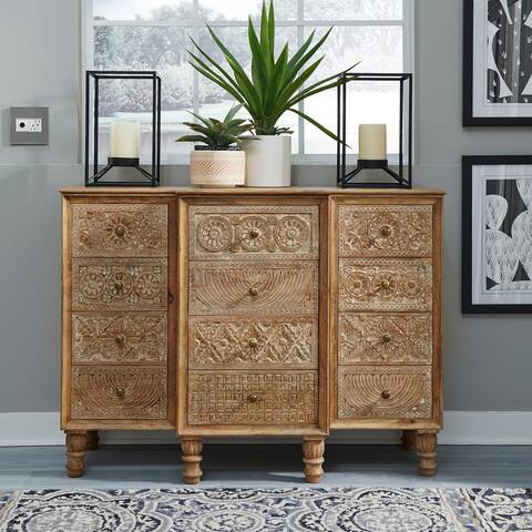 Montrose Weathered Honey 12 Drawer Accent Cabinet