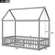 preview thumbnail 36 of 34, Merax Wood House Bed with Fence and Door
