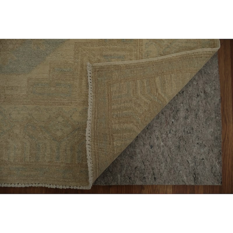 Hand Knotted Oriental 100% Wool Carpet Transitional Floral Navy Blue & Blues Khotan Area Rug - 5' 10'' X 4' 0''