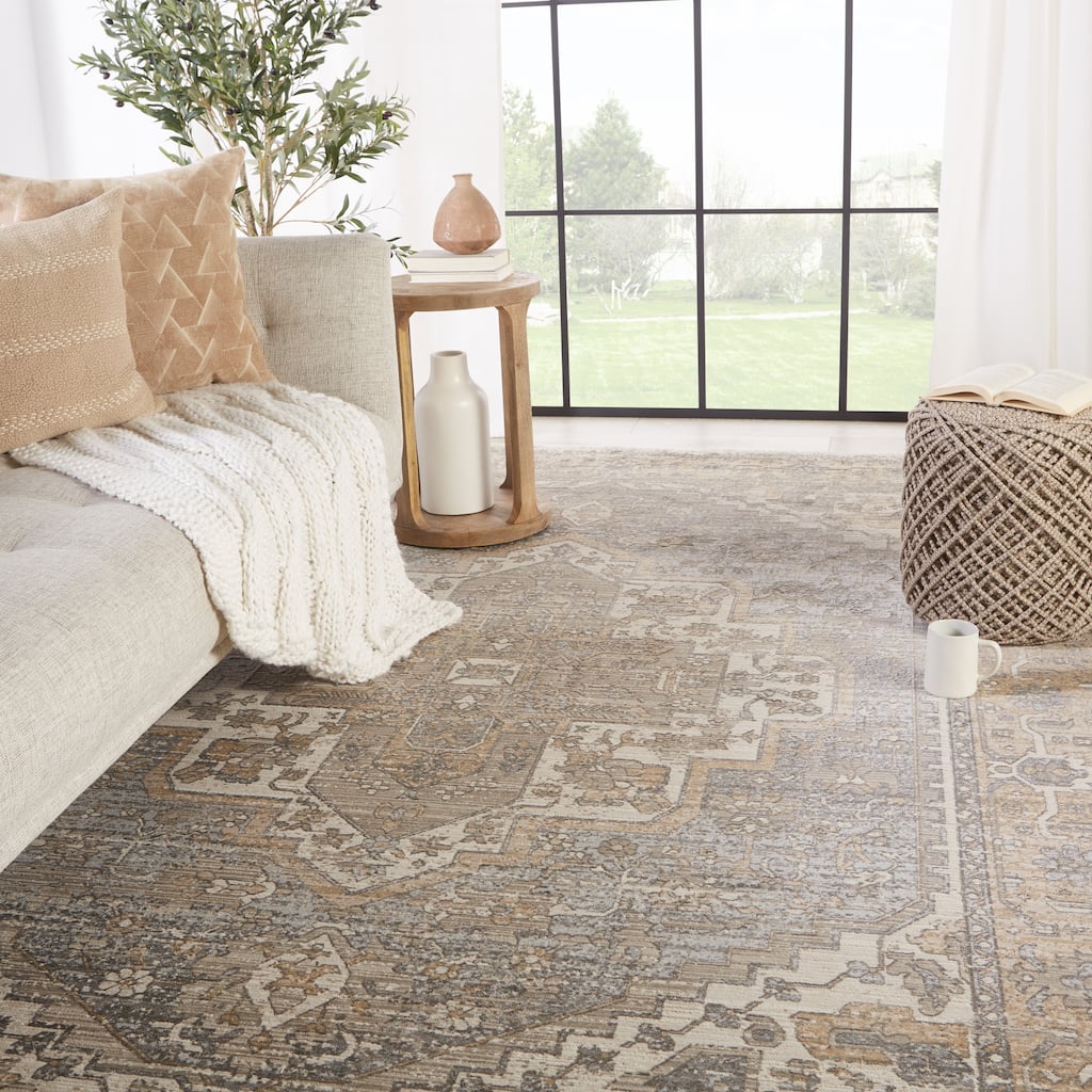 Venn Medallion Tan/ Gray Area Rug