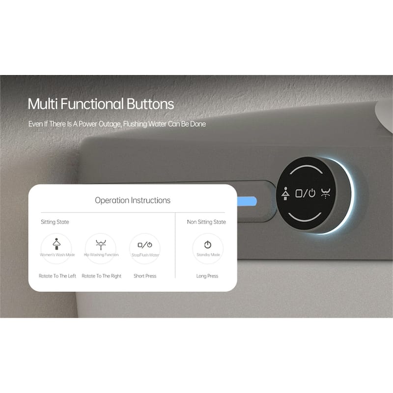 Smart Bidet Toilet with Aromatherapy System & Foot Sensor