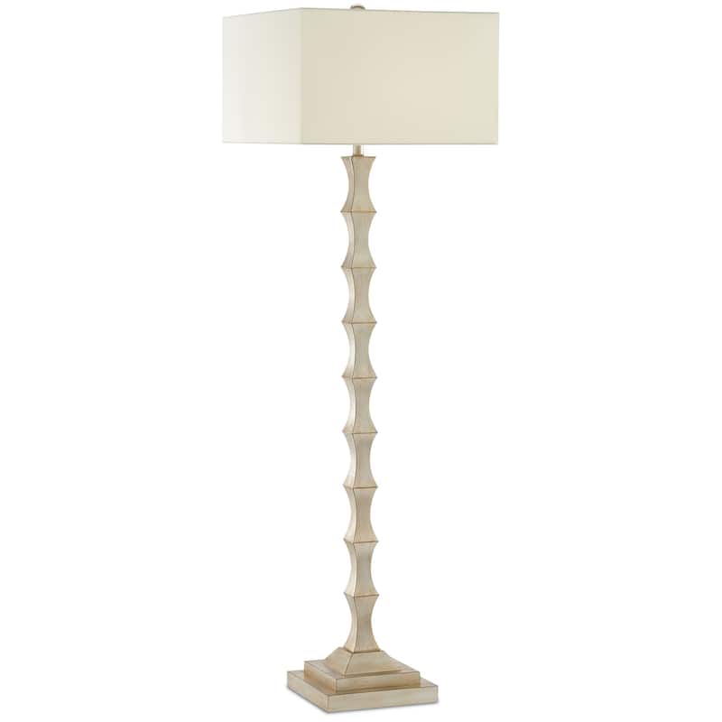 Currey & Company Lyndhurst Silver Floor Lamp - 63.25"h x 19"w x 19"d