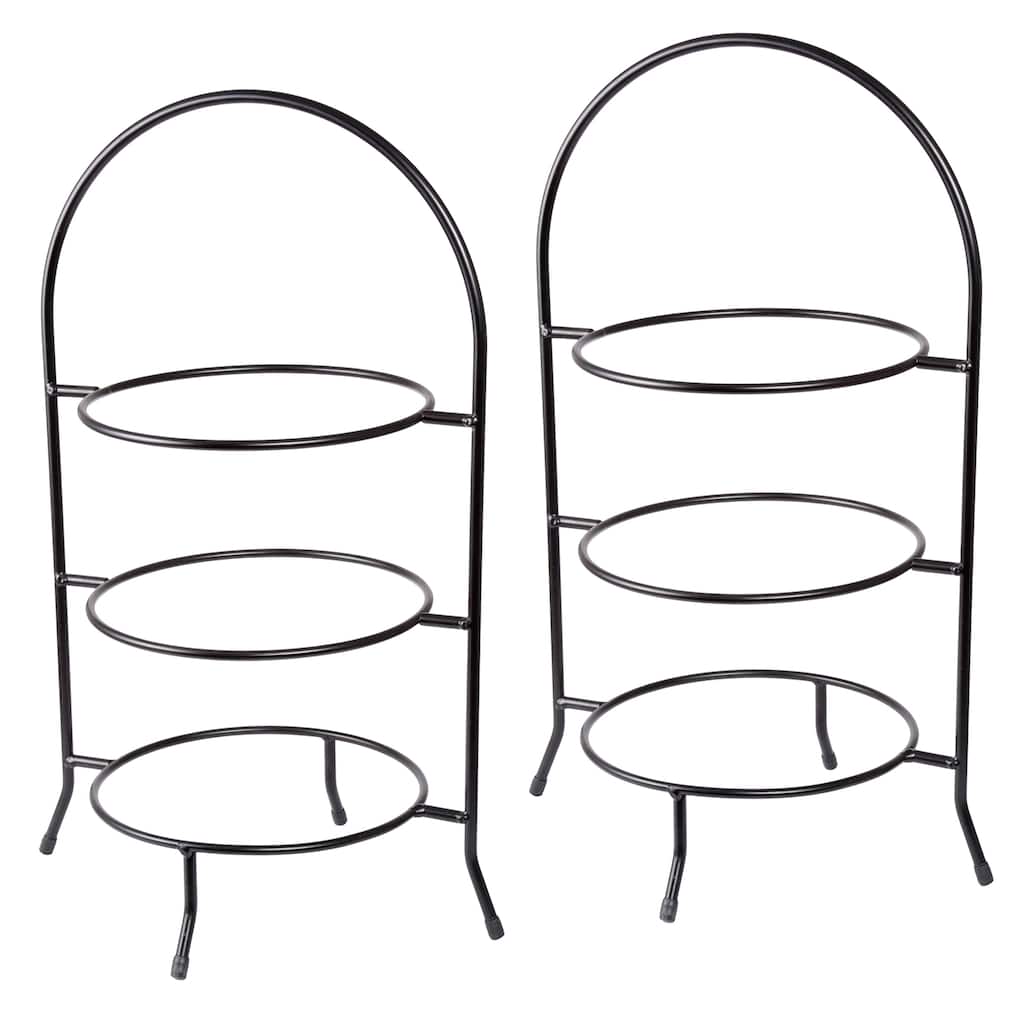 Creative Home Iron Works 3-tier Dinner Plate, Serving Rack Set (Set of 2)