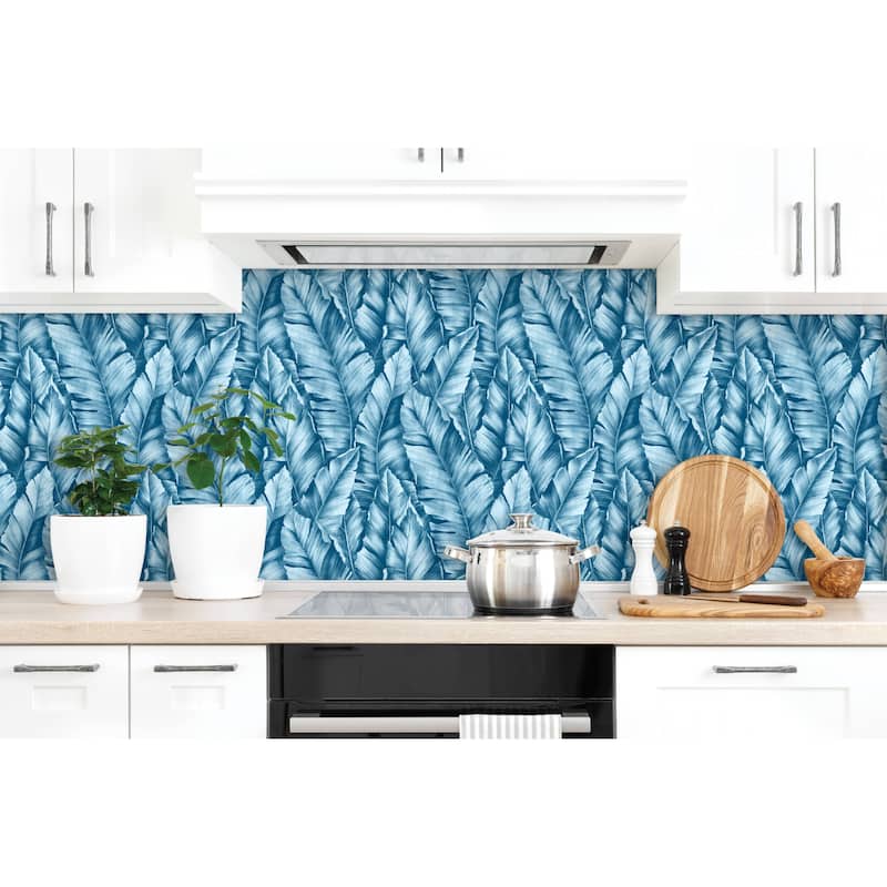 NextWall Baha Banana Leaves Peel and Stick Wallpaper