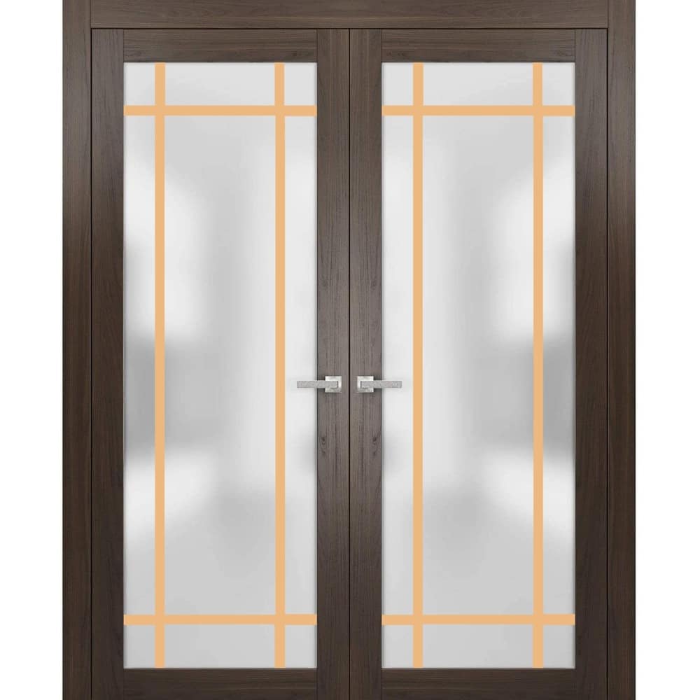 Solid French Double Doors 36 x 80 Planum 2113 Chocolate Ash