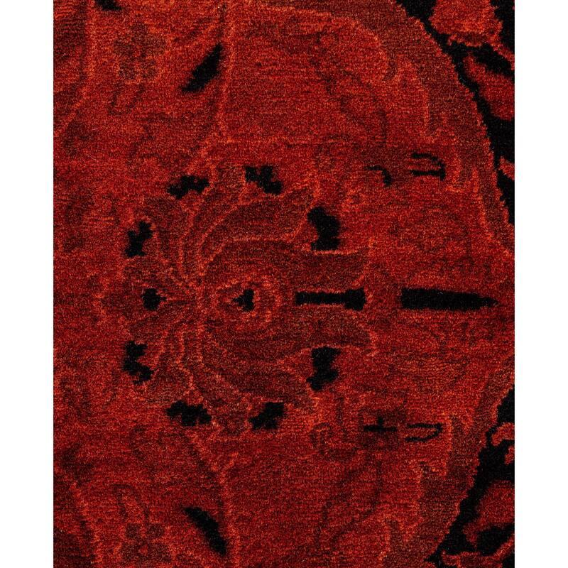 Overdyed One-of-a-Kind Hand-Knotted Area Rug - Orange - 12' 1" x 12' 1"