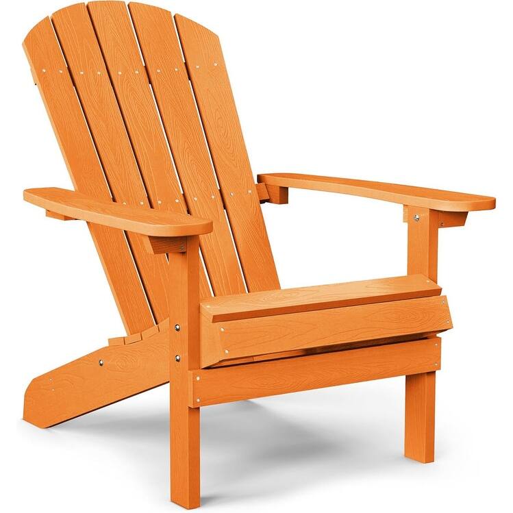 WINSOON All Weather HIPS Outdoor Plastic Adirondack Chairs - Orange
