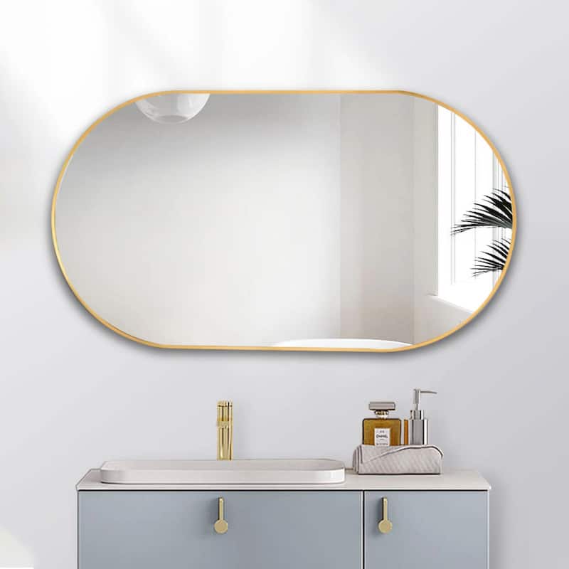 36"×18" Oval Wall-Mounted Bathroom Vanity Mirror