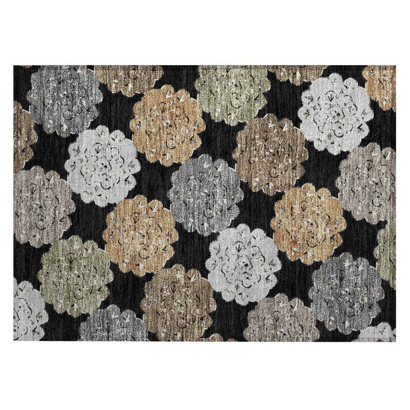 Machine Washable Indoor/ Outdoor Global Motif Chantille Rug