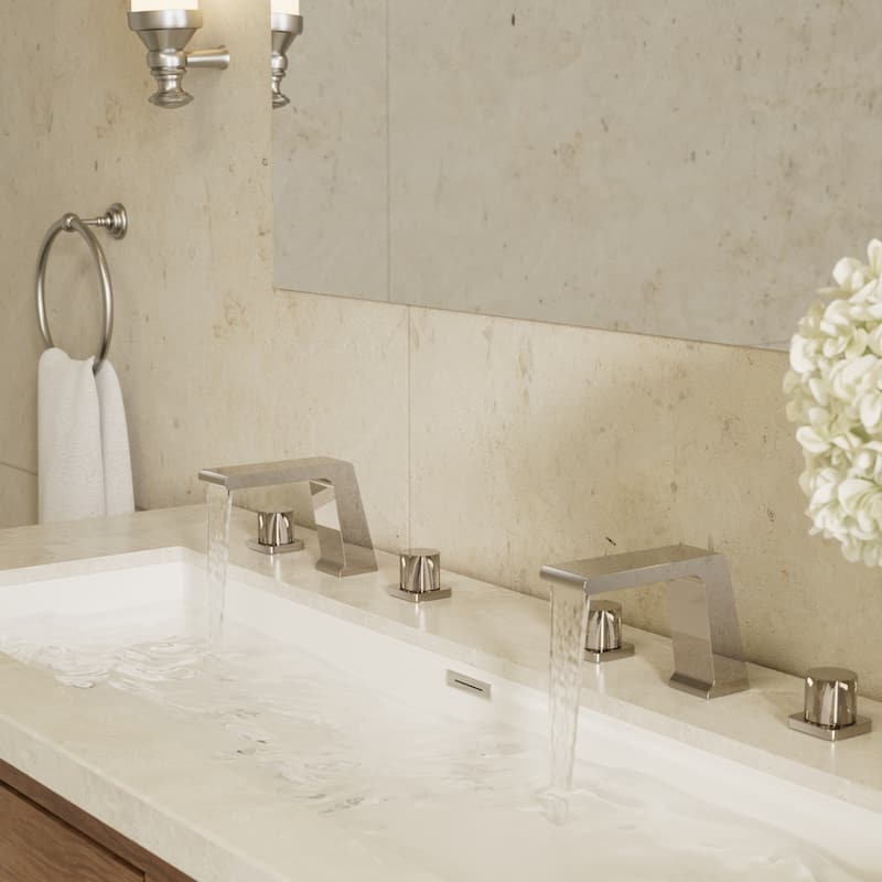 GRANDJOY 3-Hole Sink Faucet Waterfall 2-Handle Bathroom Sink Faucets