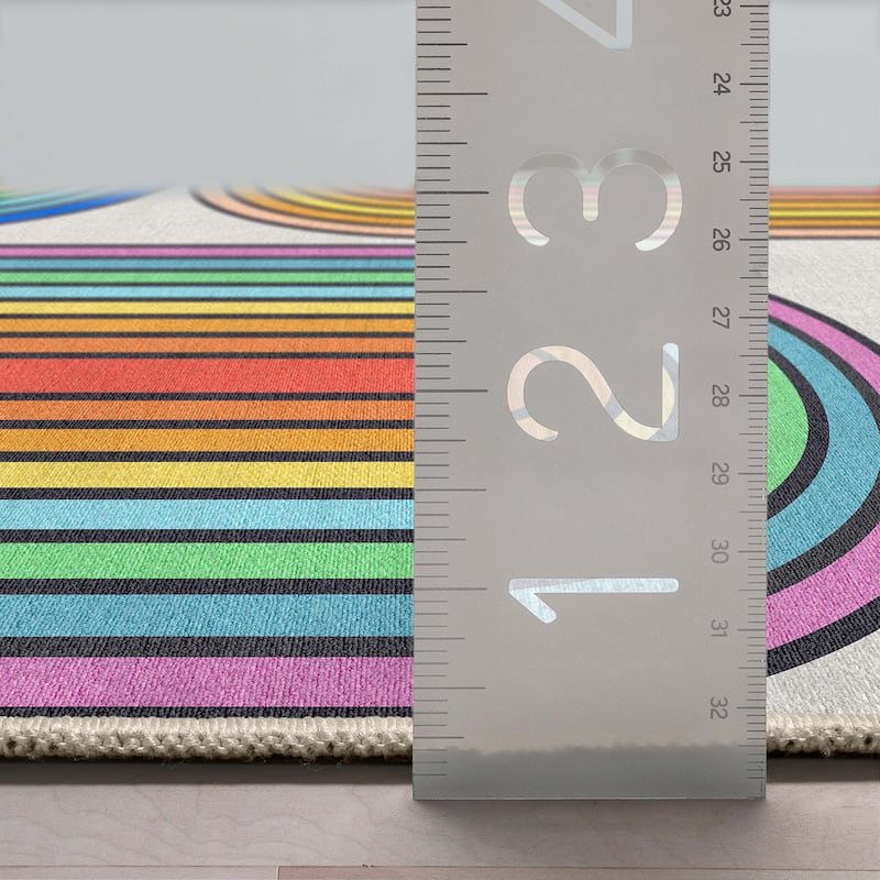 Well Woven Crayola Modern Geometric Stripes Dining Bedroom Playroom Rug