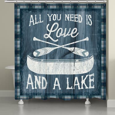 Laural Home Up North Lake Love Shower Curtain 71x72