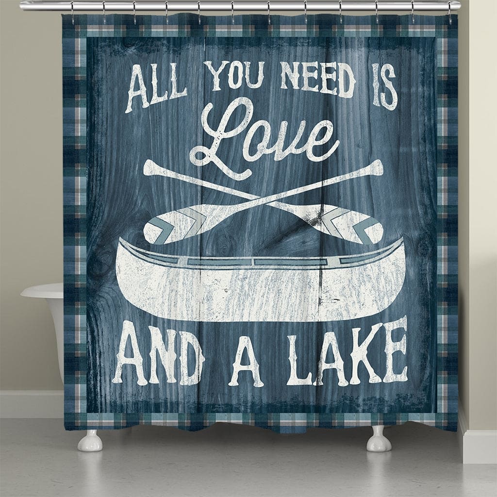 Laural Home Up North Lake Love Shower Curtain 71x74