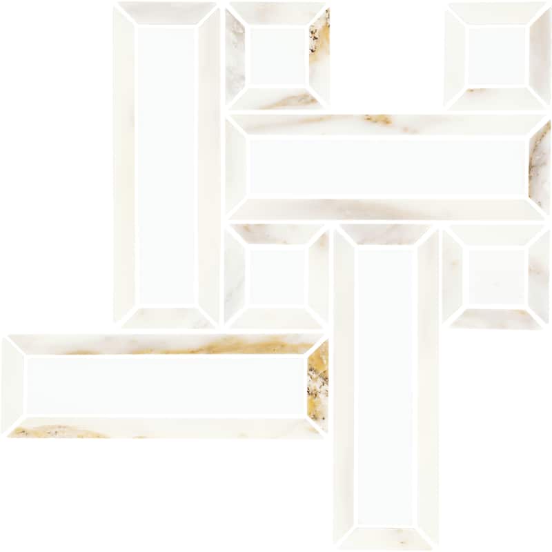 Daltile Gamma 2" Natural Stone Basketweave Wall and Floor Mosaic Tile (Set of 10)