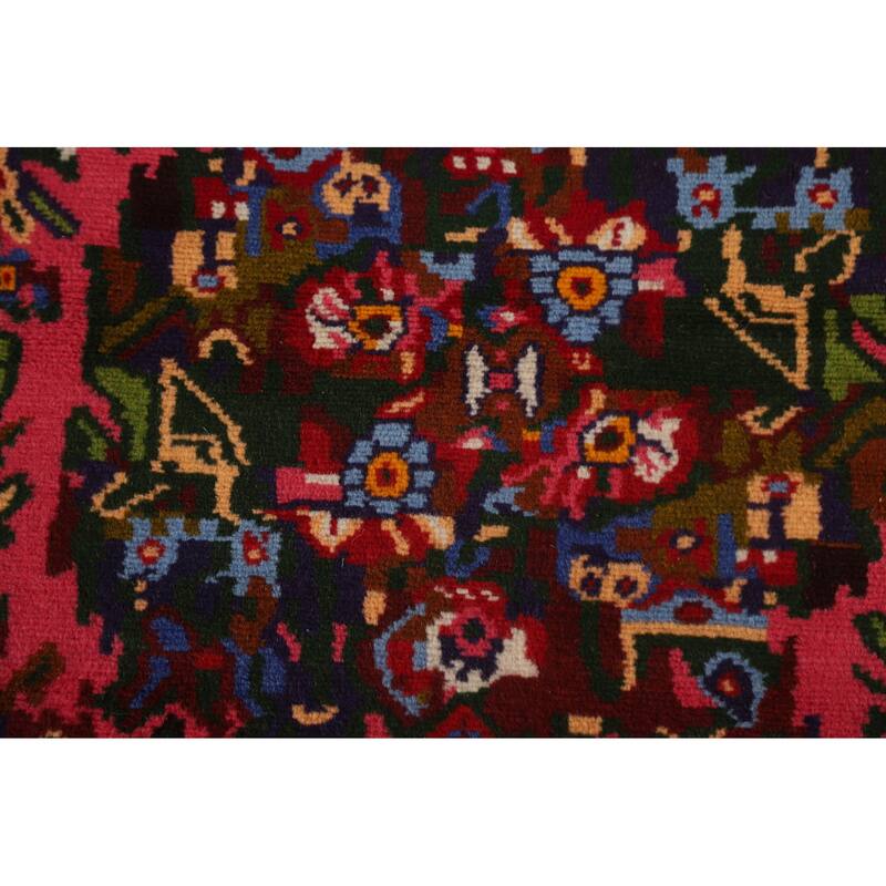 Hand Knotted Oriental 100% Wool Carpet Traditional Floral Pink Bakhtiari Area Rug - 4' 10'' X 3' 9''