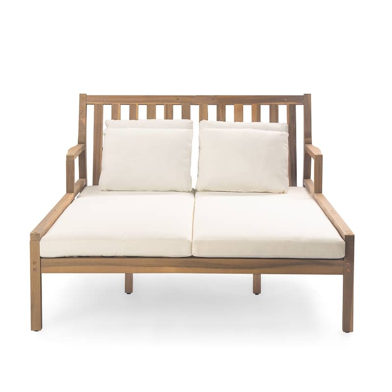 Acacia Outdoor Sofa Daybed with Cushion&Four Pillows