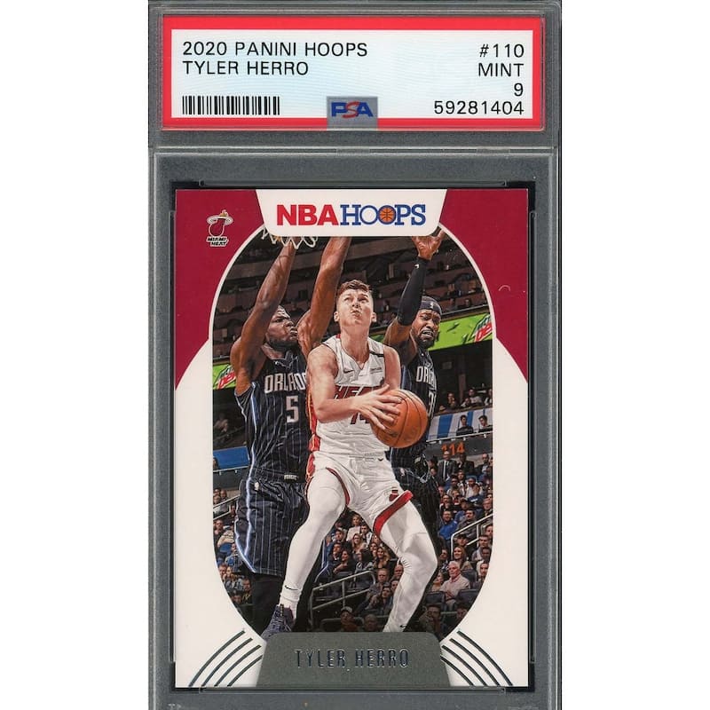 Tyler Herro 2020 Panini Hoops Basketball Card #110 Graded PSA 9 - 8'6" x 11'6"