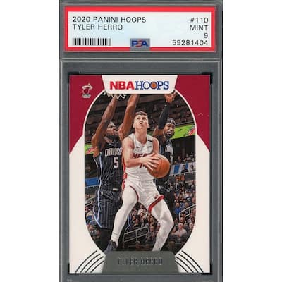 Tyler Herro 2020 Panini Hoops Basketball Card #110 Graded PSA 9 - 8'6" x 11'6"