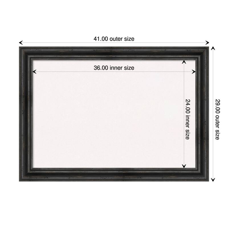 Rustic Pine Wood Framed White Corkboard Bulletin Board - Rustic Pine Black - Board Size 36x24