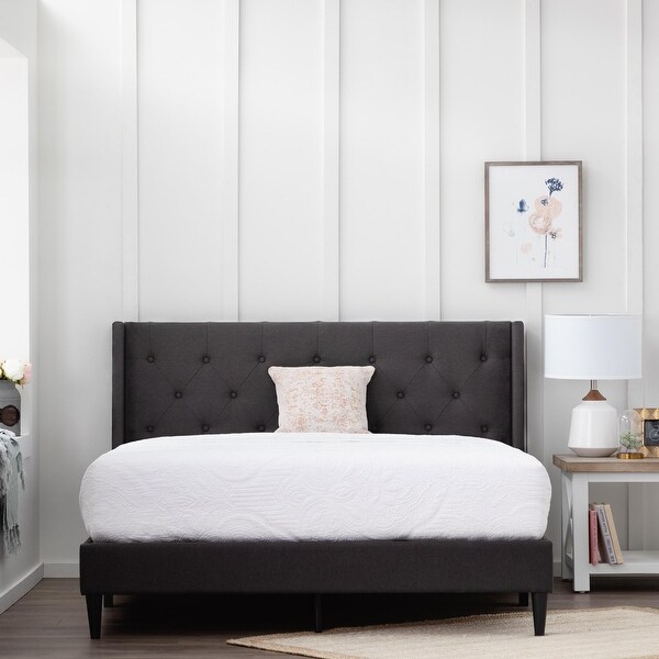 Brookside Isabelle Button Tufted Wingback Upholstered Bed On