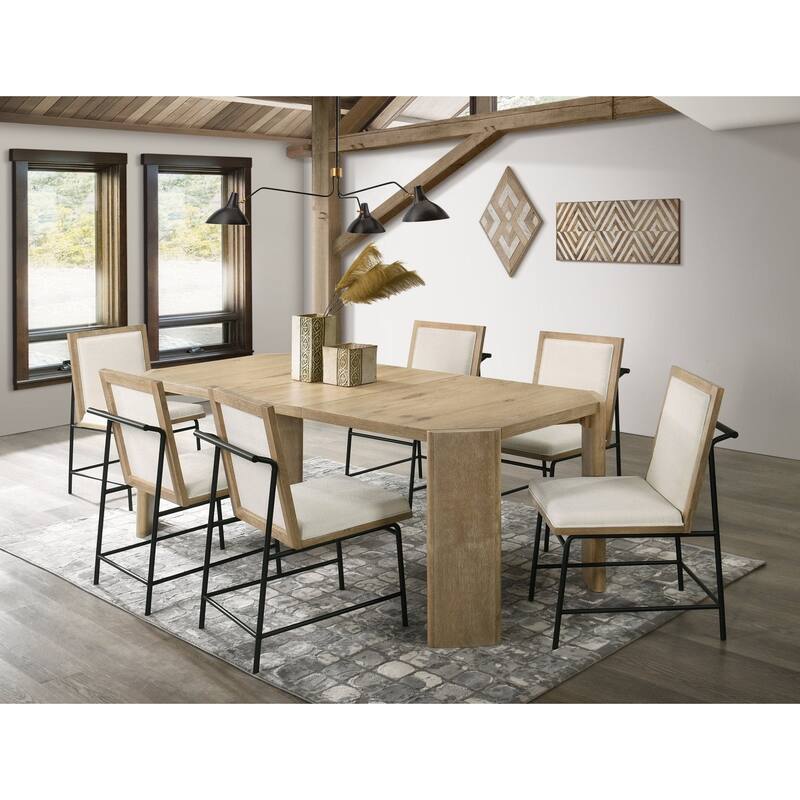 Alpine Furniture Sloane 66-84 in. W Extension Dining Table, Driftwood - Brown